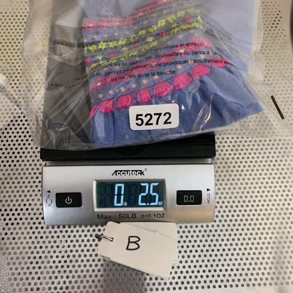 Cat & Jack Sleeveless Embroidered Chambray Tank Top Tassel Blue Pink Girls 4T - Picture 10 of 10